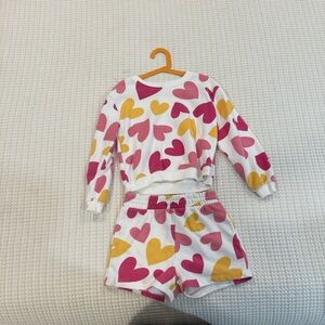 btween Pink and Yellow Heart Pajama Set